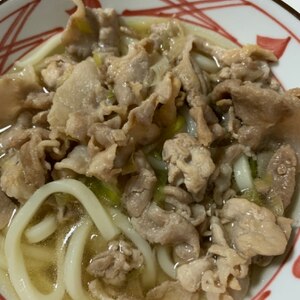 冷凍讃岐うどんで！揚げ入り肉うどん